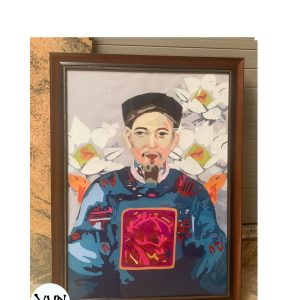 Tranh chân dung ghép lụa Danh nhân Chu Văn An
