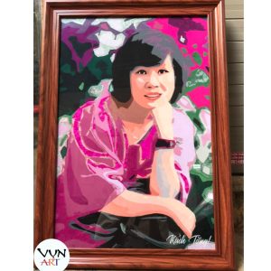 Tranh chân dung ghép lụa
