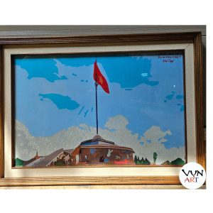 Tranh ghép lụa Cột cờ Hiền Lương