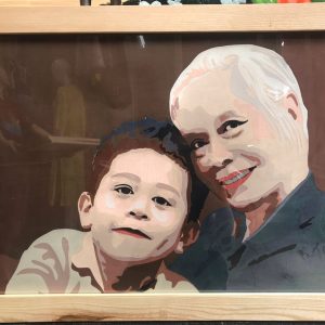 Tranh chân dung ghép lụa