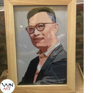 Tranh chân dung ghép lụa