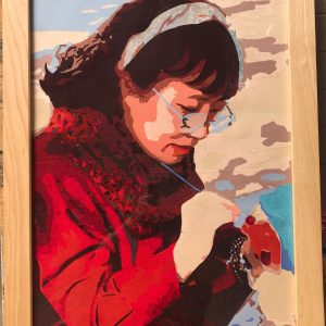 Tranh chân dung ghép lụa