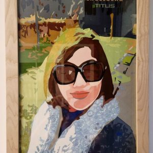 Tranh chân dung ghép lụa