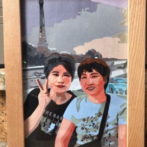 Tranh chân dung ghép lụa