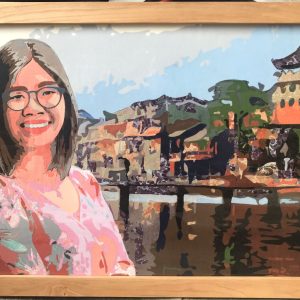 Tranh chân dung ghép lụa