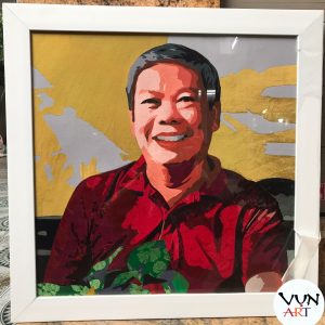 Tranh chân dung ghép lụa