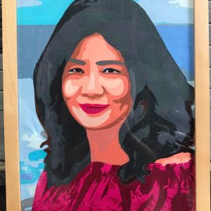 Tranh chân dung ghép lụa