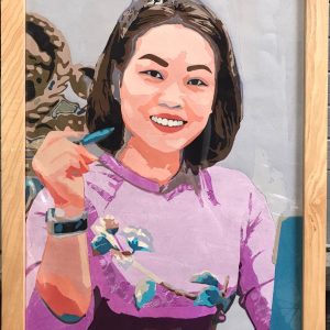 Tranh chân dung ghép lụa