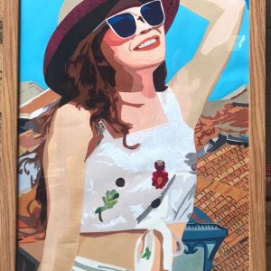 Tranh chân dung ghép lụa