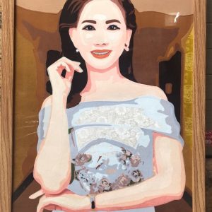 Tranh chân dung ghép lụa
