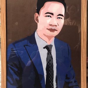 Tranh chân dung ghép lụa