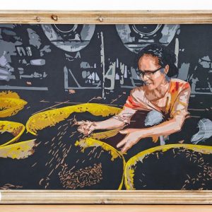 Tranh chân dung ghép lụa