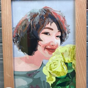 Tranh chân dung ghép lụa