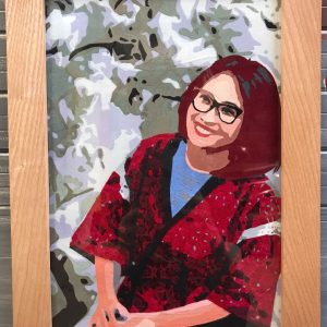 Tranh chân dung ghép lụa