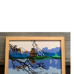 Tranh ghép lụa Hồ Gươm