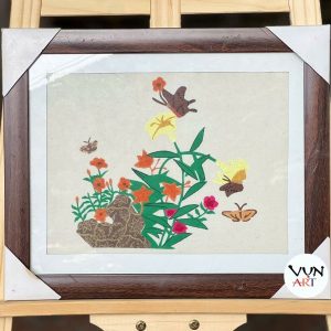 Tranh Hoa ghép lụa