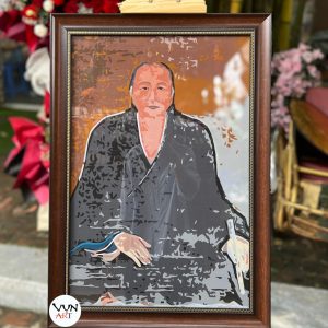 Tranh chân dung ghép lụa Danh nhân Nguyễn Quý Đức