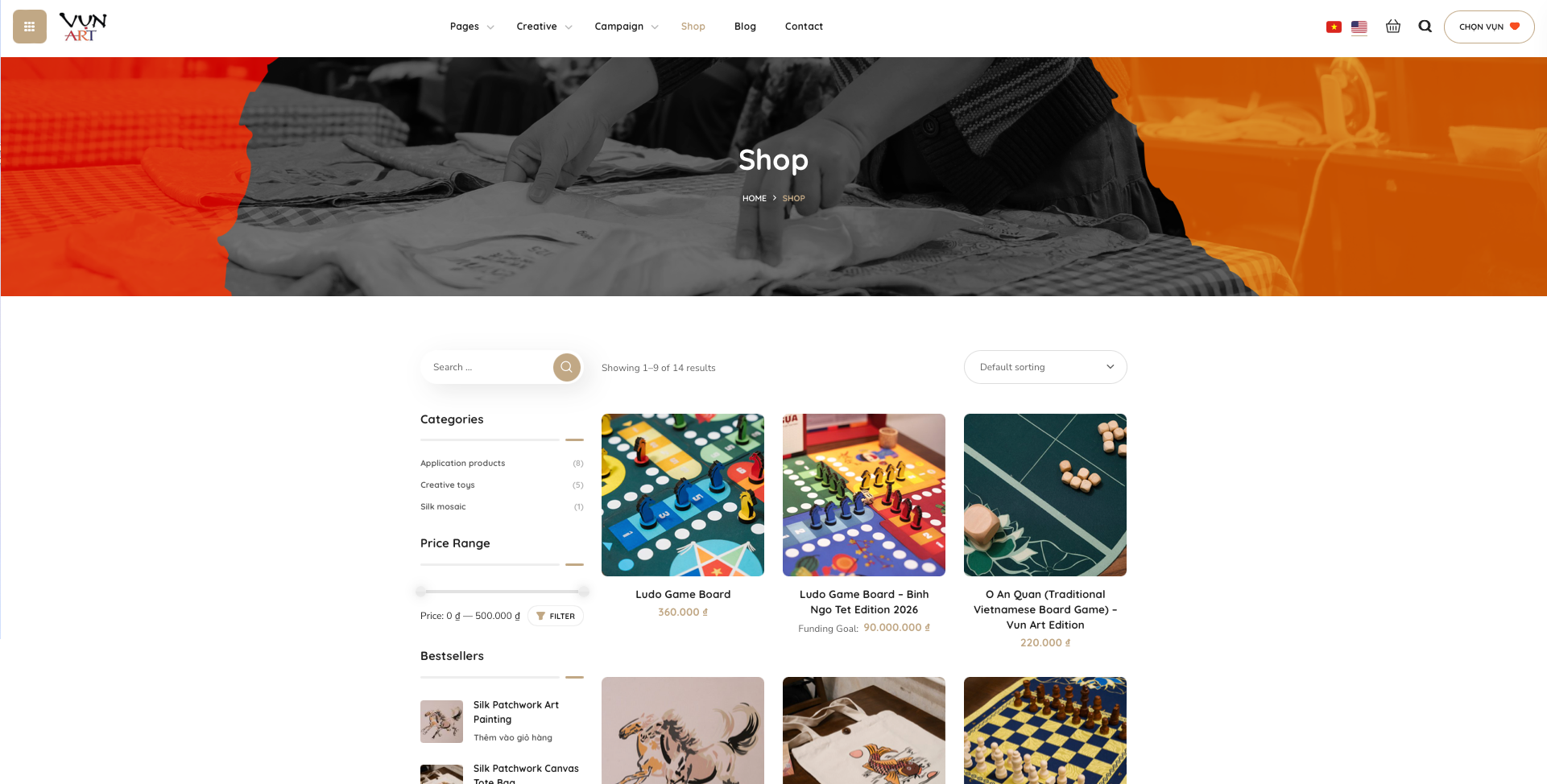 Direct shopping on the website