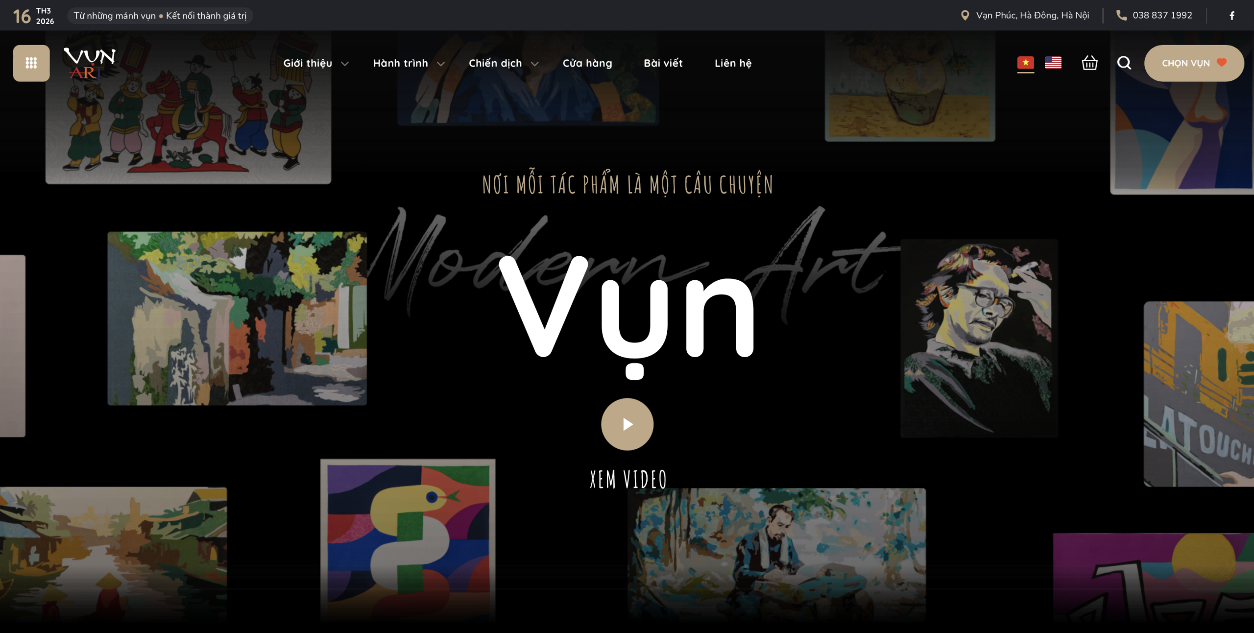 Trang chủ website Vụn Art