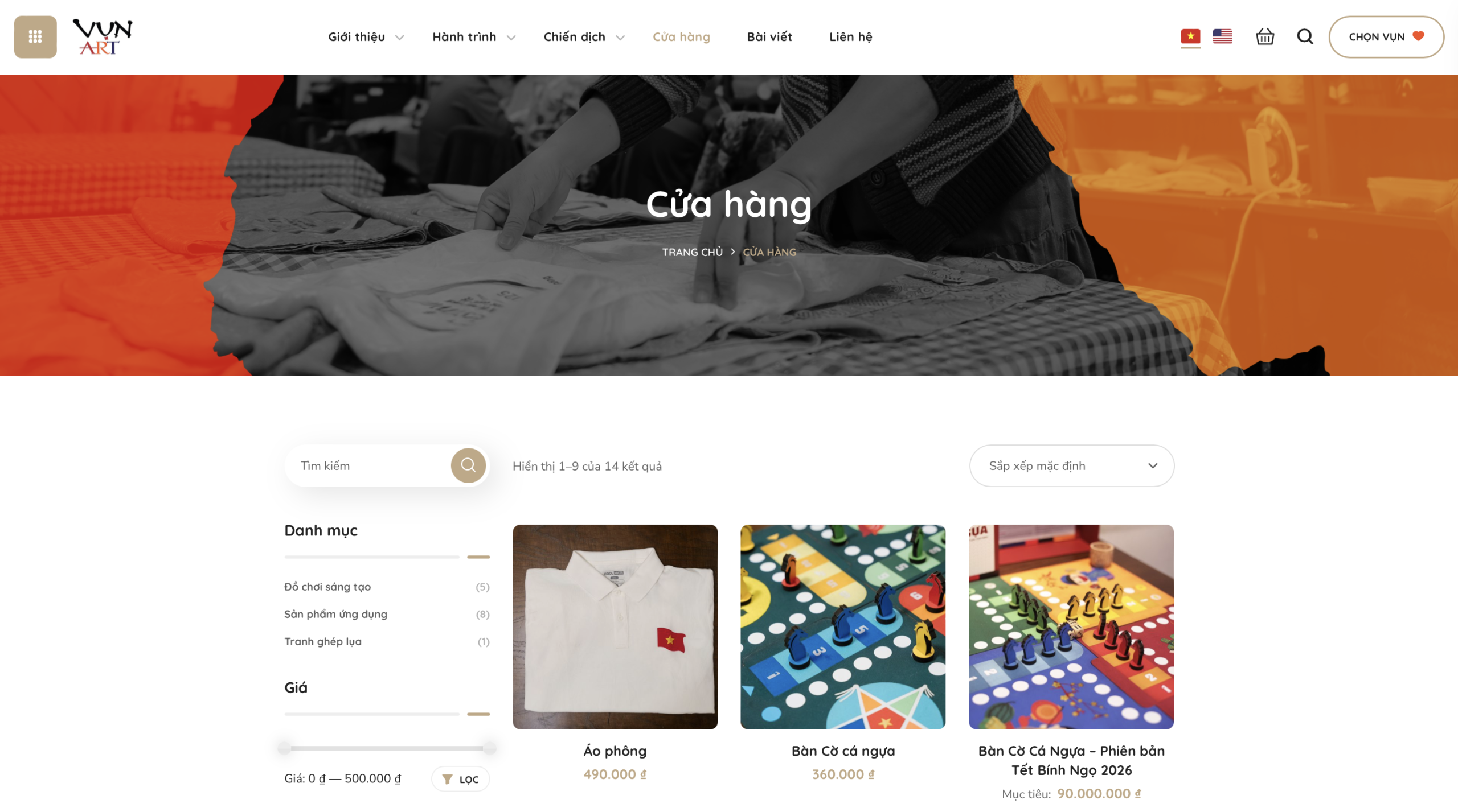 Mua sắm trực tiếp tại website